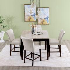 Brody 4-Seater MDF & Marble Dining Set Danube Home