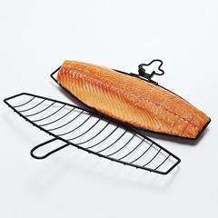 سلة طهي الأسماك المقاومة للالتصاق مع مقبض قابل للإزالة (25 × 41 × 6 سم، أسود)