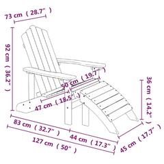 vidaXL Garden Adirondack Chair with Footstool HDPE Anthracite