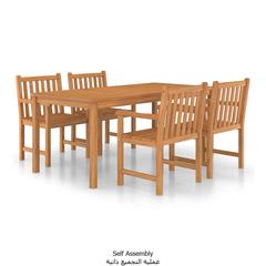vidaXL 5 Piece Garden Dining Set Solid Teak Wood 58 x 60 x 90 cm