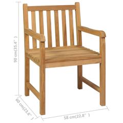 vidaXL 5 Piece Garden Dining Set Solid Teak Wood 58 x 60 x 90 cm