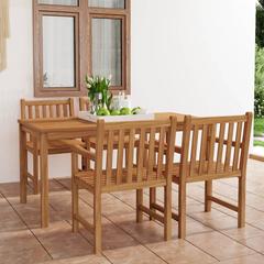 vidaXL 5 Piece Garden Dining Set Solid Teak Wood 58 x 60 x 90 cm
