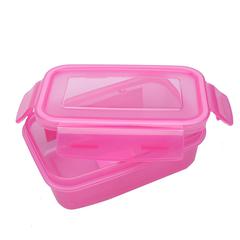 Addis Clip & Close Rectangular Lunch Box (450 ml, Pink)