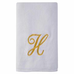 Truebell Monogram Letter ‘H’ Bath Towel (White, 70 x 140 cm)