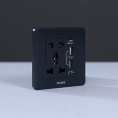 Milano 16A Single Universal Socket W/Dual Usb (3 x 3 cm)