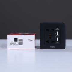 Milano 16A Single Universal Socket W/Dual Usb (3 x 3 cm)