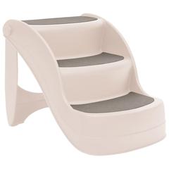 vidaXL Folding 3-Step Dog Stairs Cream 50x38x38 cm Plastic