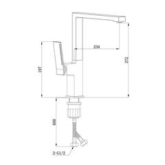Milano Teriz Brass Sink Mixer