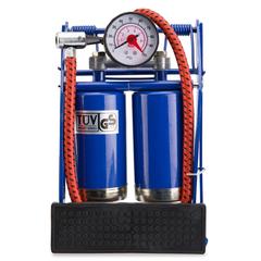 Xcessories Double Barrel Foot Pump (Blue)