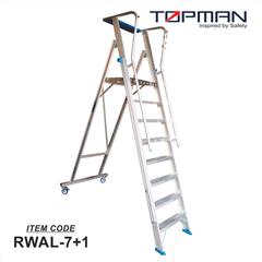 Topman Aluminum Rolling Warehouse 8-Step Ladder, RWAL-8 (267 x 100 x 188 cm)