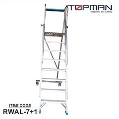 Topman Aluminum Rolling Warehouse 8-Step Ladder, RWAL-8 (267 x 100 x 188 cm)