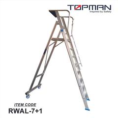 Topman Aluminum Rolling Warehouse 8-Step Ladder, RWAL-8 (267 x 100 x 188 cm)