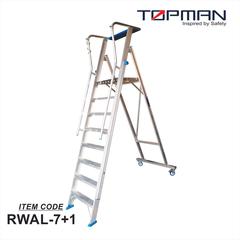 Topman Aluminum Rolling Warehouse 8-Step Ladder, RWAL-8 (267 x 100 x 188 cm)