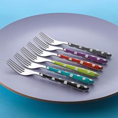 طقم أدوات المائدة إيكلات المتعدد المنقط (طقم من 24، متعدد الألوان)