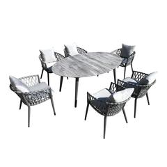 6-Seater Aluminum Dining Set W/Cushions Creative Living