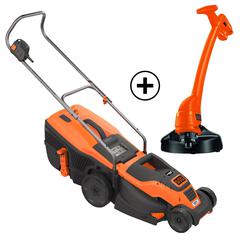 Black+Decker Corded Rotary Lawn Mower, EMAX38I-GB (1600 W) + Corded String Trimmer, GL360-GB (350 W)