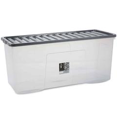 Wham Plastic Storage Box (133 L, Clear/Gray)