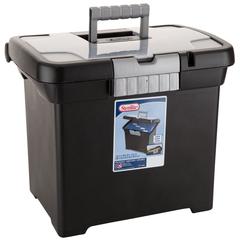 Sterilite Portable File Box with Clear Lid (Black)