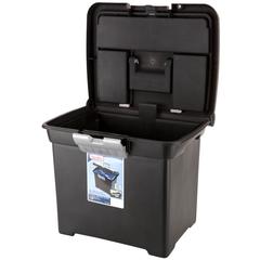 Sterilite Portable File Box with Clear Lid (Black)