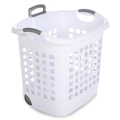 Sterilite Bushel Wheeled Laundry Basket (62 L, White)