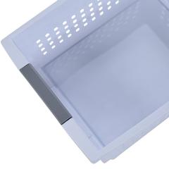 Sterilite Stacking Basket with Grey Accent Rails (43.5 x 32.7 x 18.4 cm, White)