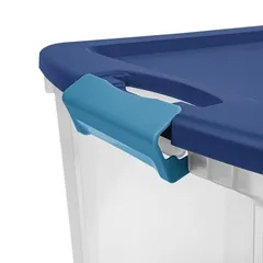 Sterilite Tall Storage Box with Blue Latch (60 x 47.3 x 51.1 cm, 98 L)