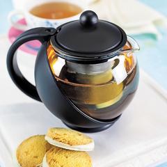 Kilo Glass Teapot with Infuser (18.2 cm, Black)