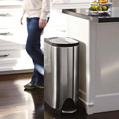 Simple Human Steel Butterfly Lid Pedal Bin (30 L)