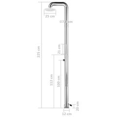 vidaXL Stainless Steel Garden Shower (225 cm)