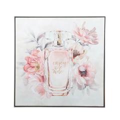 PAN Emirates Stylized Floral Hand-Painted Canvas Wall Art (83 x 83 cm, Pink)