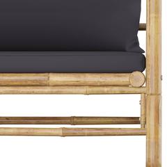 vidaXL 5 Piece Garden Lounge Set with Dark Grey Cushions Bamboo