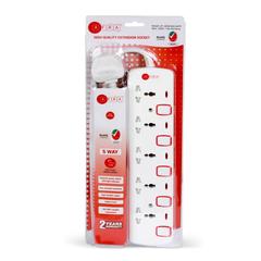 AFRA Japan 5-Way Universal Extension Cord, AF-005EXRD-5MT (5 m)