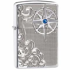 Zippo Luxury Waves Armor Windproof Lighter, 28809 167 (Polished Chrome)