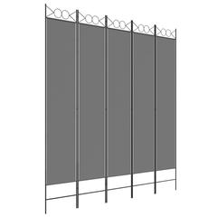 vidaXL 5-Panel Room Divider Anthracite 200x220 cm Fabric