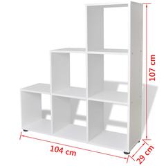 vidaXL Staircase Bookcase/Display Shelf White (104 x 29 x 107 cm)