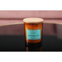 جرة شمع زجاجية معطرة فن حول الإمارات (200 جرام ، بازيلا و الزنبق الحلو)
