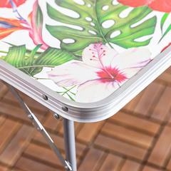 Danube Home Flora Aluminum Folding Table (80 x 60 x 69 cm)