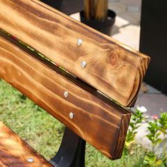 3-Seater Metal & Pinewood Park Bench Danube Home