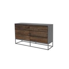 Pan Emirates Palisade Wooden Dresser W/6 Drawers (Gray & Brown)