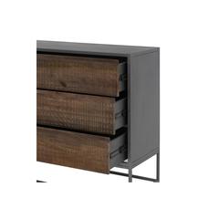 Pan Emirates Palisade Wooden Dresser W/6 Drawers (Gray & Brown)