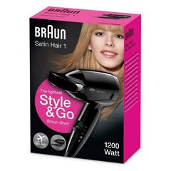 Braun Satin Hair 1 Lightest Style & Go Travel Dryer, HD 130 (1200 W)