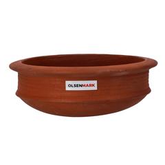 Olsenmark Traditional Cookware Clay Flat Fish Curry Pot, OMCP6004 (25 cm)