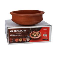 Olsenmark Traditional Cookware Clay Flat Fish Curry Pot, OMCP6004 (25 cm)