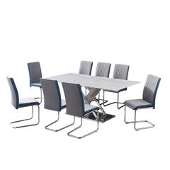 Delmon 8-Seater Steel Dining Set Danube Home