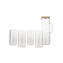 طقم ابريق و اكواب مشروبات 5 قطع دارين حول الإمارات (شفاف)