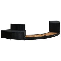 Poly Rattan & Solid Acacia Wood Spa Surround vidaXL (289 x 124 x 56 cm)