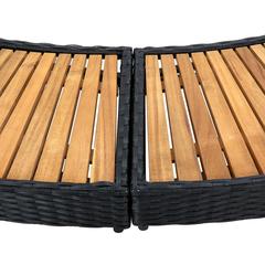 Poly Rattan & Solid Acacia Wood Spa Surround vidaXL (289 x 124 x 56 cm)