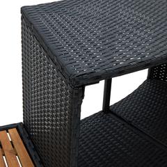 Poly Rattan & Solid Acacia Wood Spa Surround vidaXL (289 x 124 x 56 cm)