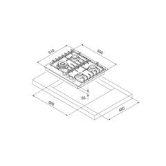 La Modano Built-In 4-Burner Gas Hob, LMBH601GS (60 cm)