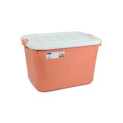 La Vida Mia Plastic Storage Box W/Wheels & Lockable Lid (Peach, 170 L)